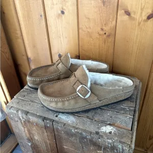 Birkenstock Buckley Shearling and Suede Clogs