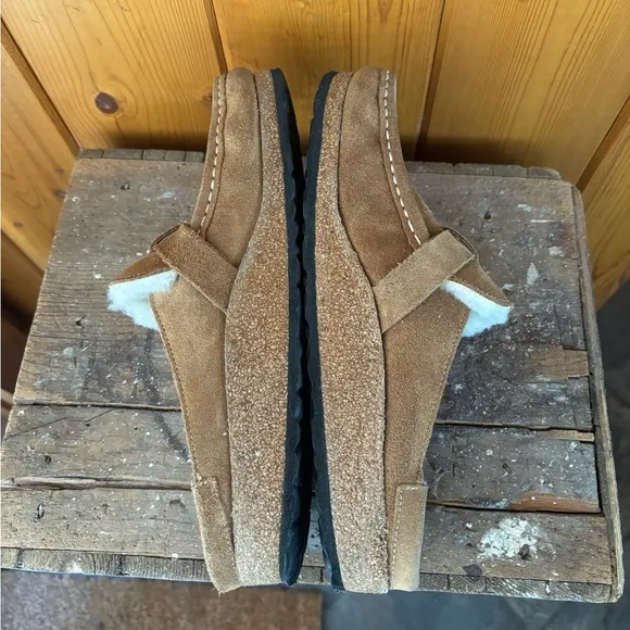 Birkenstock Buckley Shearling and Suede Clogs