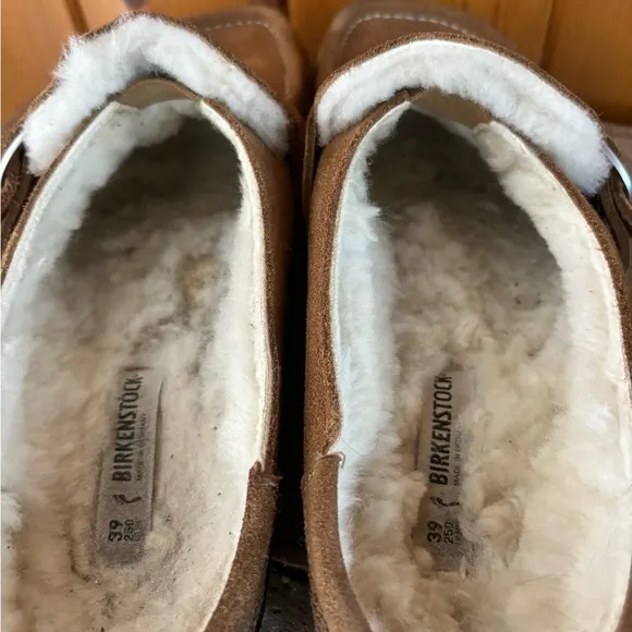 Birkenstock Buckley Shearling and Suede Clogs