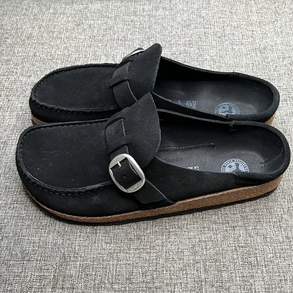 BIRKENSTOCK Buckley Suede Leather, BLACK SIZE 8-8.5US / 39EU   0384