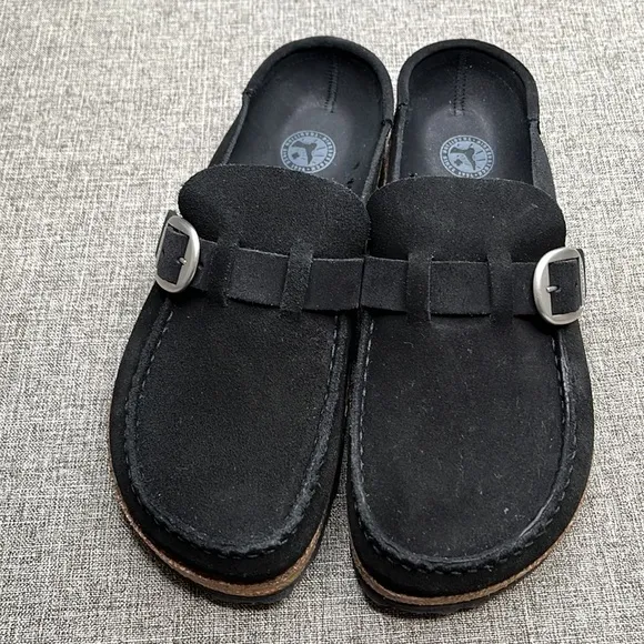 BIRKENSTOCK Buckley Suede Leather, BLACK SIZE 8-8.5US / 39EU   0384