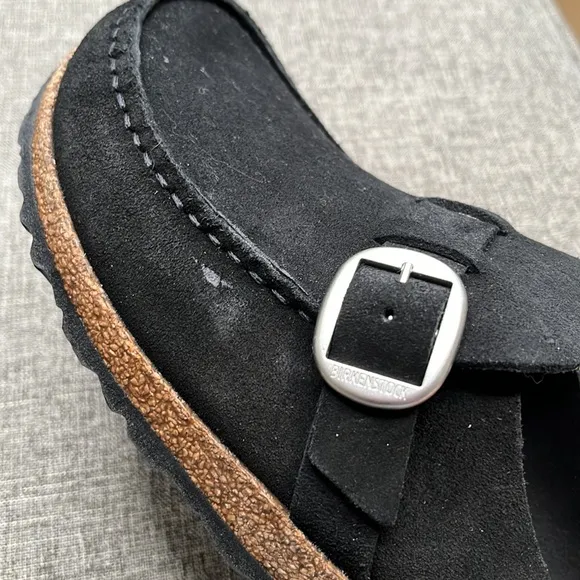 BIRKENSTOCK Buckley Suede Leather, BLACK SIZE 8-8.5US / 39EU   0384