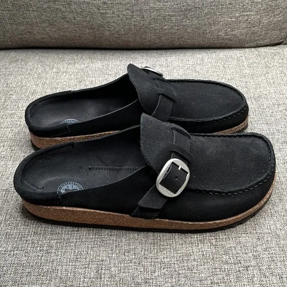 BIRKENSTOCK Buckley Suede Leather, BLACK SIZE 8-8.5US / 39EU   0384