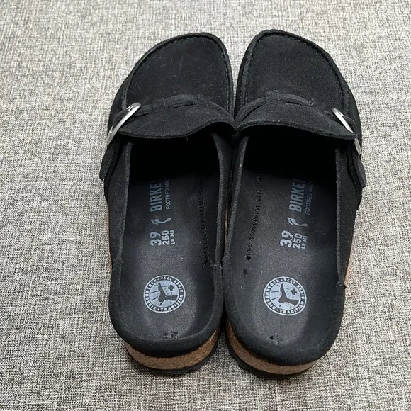 BIRKENSTOCK Buckley Suede Leather, BLACK SIZE 8-8.5US / 39EU   0384