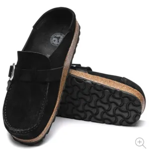 BIRKENSTOCK Buckley Suede Leather, BLACK SIZE 8-8.5US / 39EU   0384