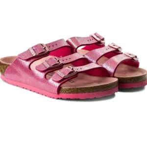 Birkenstock Ciabatte Florida Glitter Pink Triple Strap Sandals Sz 12