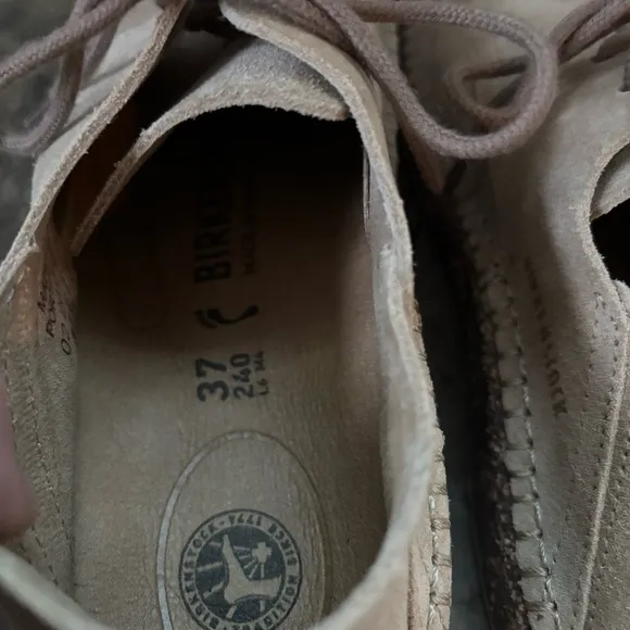 Birkenstock Gary Tan Suede Lace Up Shoes Size 37E/6
