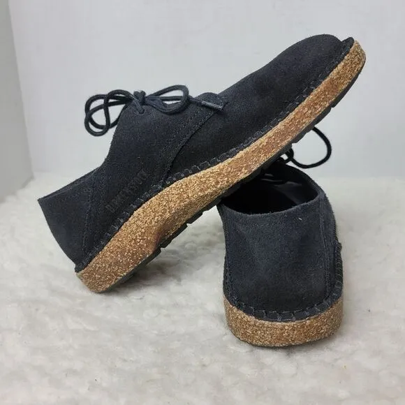 Birkenstock  Gary Women's Size 6  Black Suede Leather Oxford Lace Up Shoes