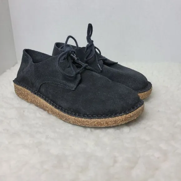 Birkenstock  Gary Women's Size 6  Black Suede Leather Oxford Lace Up Shoes