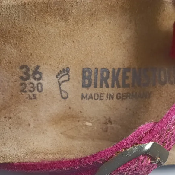 Birkenstock Gizeh Pink And Gold Women's Sandals Size 5-5.5