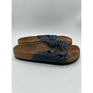 Birkenstock Granada Black Birko Flor Sandals 38 Strappy Comfort
