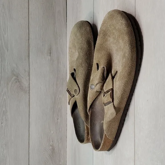 Birkenstock Mens Taupe Boston Clogs Mule Flats shoes sz 49/16 Narrow
