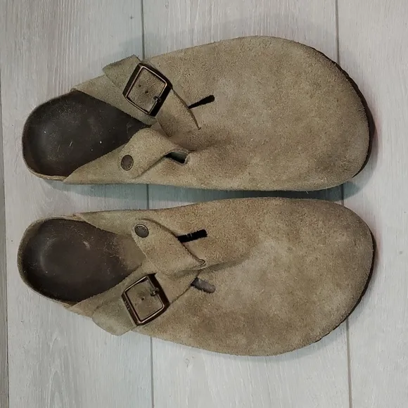 Birkenstock Mens Taupe Boston Clogs Mule Flats shoes sz 49/16 Narrow