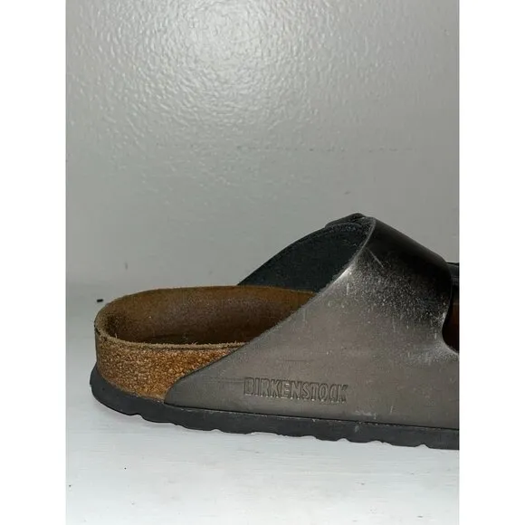 Birkenstock Metallic Leather Sandals With Double Adjustable Straps Womens Size 8