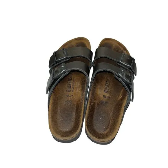 Birkenstock Metallic Leather Sandals With Double Adjustable Straps Womens Size 8