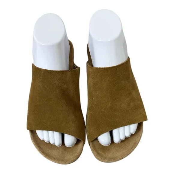 Birkenstock Papillio Namica Suede Leather Tea Women's Tan Wedge Sandals size 7