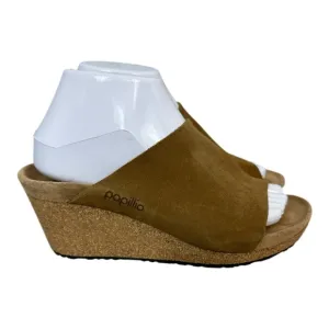 Birkenstock Papillio Namica Suede Leather Tea Women's Tan Wedge Sandals size 7