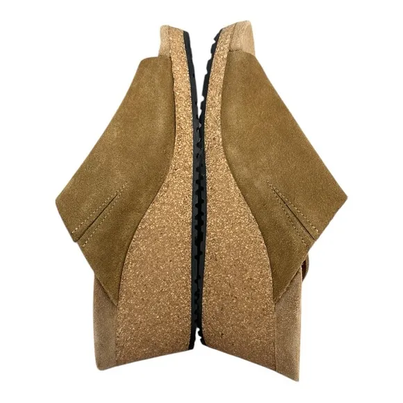 Birkenstock Papillio Namica Suede Leather Tea Women's Tan Wedge Sandals size 7