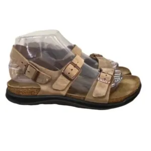Birkenstock Sonora Slingback Shoes Unisex US L7/M5 Tan Leather Strappy Sandal