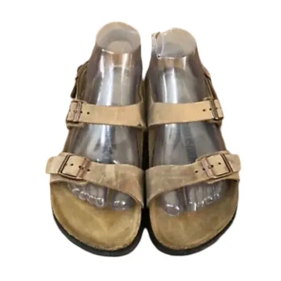 Birkenstock Sonora Slingback Shoes Unisex US L7/M5 Tan Leather Strappy Sandal