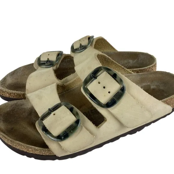 Birkenstock Women  EU 38 US L7 Arizona Big Buckle Comfort Sandals Tan