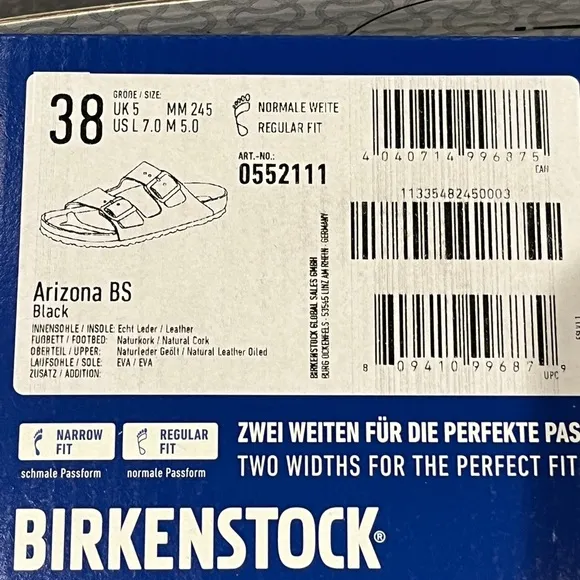 Birkenstock Women’s Arizona Black Sandals Oiled Leather Size 7 US 38 EU