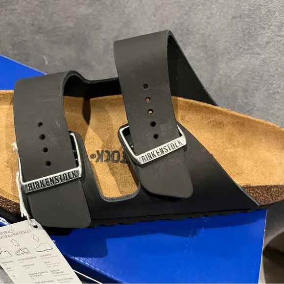 Birkenstock Women’s Arizona Black Sandals Oiled Leather Size 7 US 38 EU