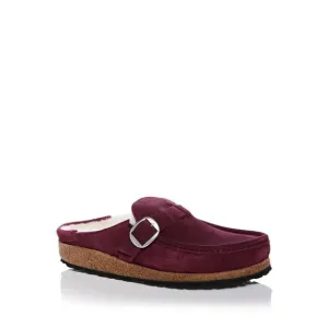 BIRKENSTOCK Womens Maroon Buckley Round Toe Slip On Leather Clogs Shoes 36