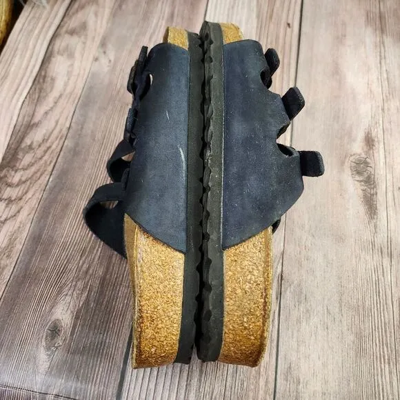 Bitkenstock Florida Womens  Navy 3-strap Slip-on Sandals Sz L4