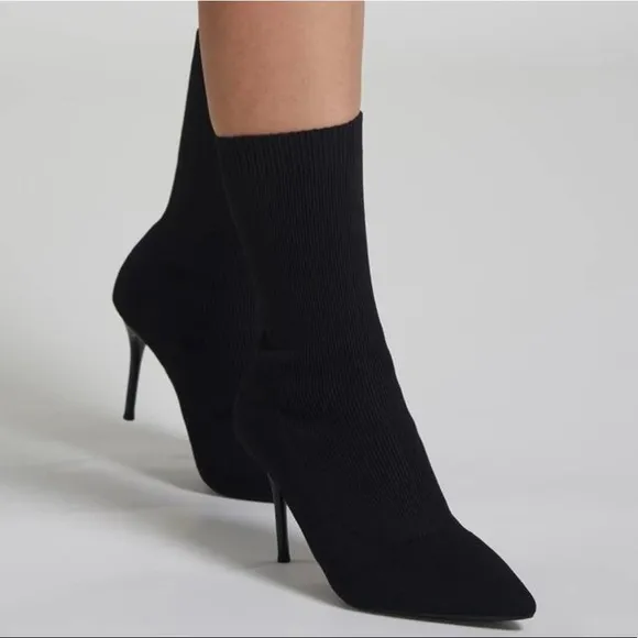 Black Ankle Sock Boot