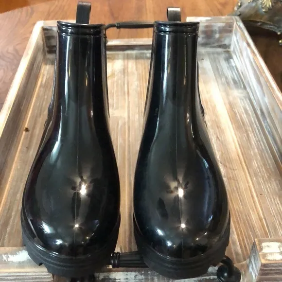 Black seven 7 ankle rain boots, never worn.  Excellent condition.