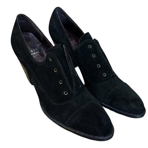 Black Suede Heeled Shoes Stuart Weitzman
