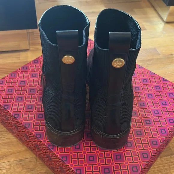 Black Tory Burch Chelsea Leather Ankle Boots - 10