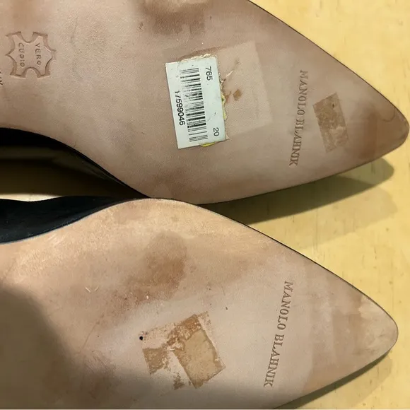 Blahnik black leather women’s flats size u.s.8Style#17599046