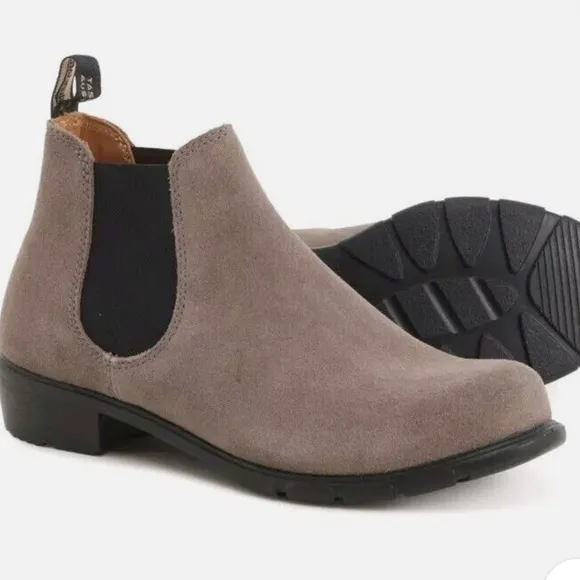 Blundstone Chelsea taupe dark gray boots