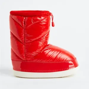 BNWT H&amp;M Red Patent Puffer Snow Boots Sz 40 9