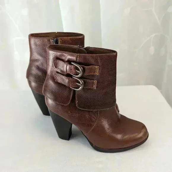 Boc Brown Leather Ankle Boots Size 6.5