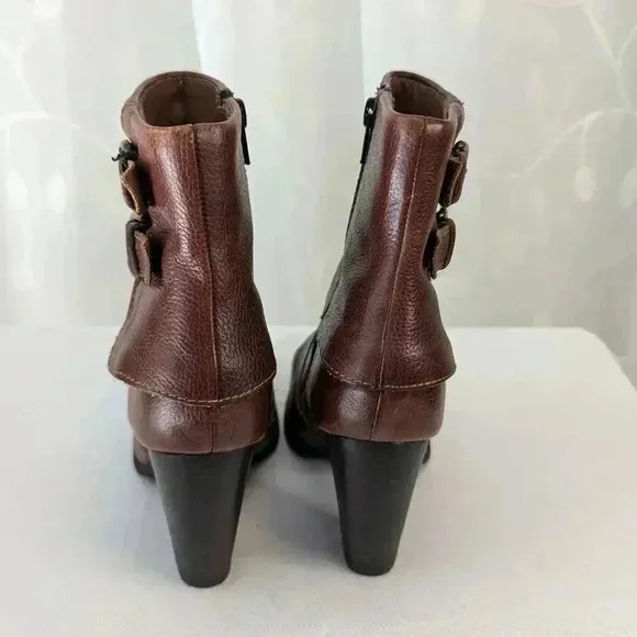 Boc Brown Leather Ankle Boots Size 6.5