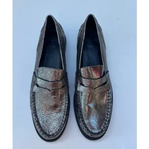 Boden Cracked Metallic Leather Shoes