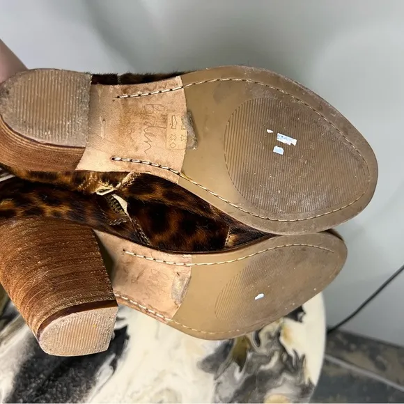 Boden Hoxton Calf Hair Leopard Boots 36
