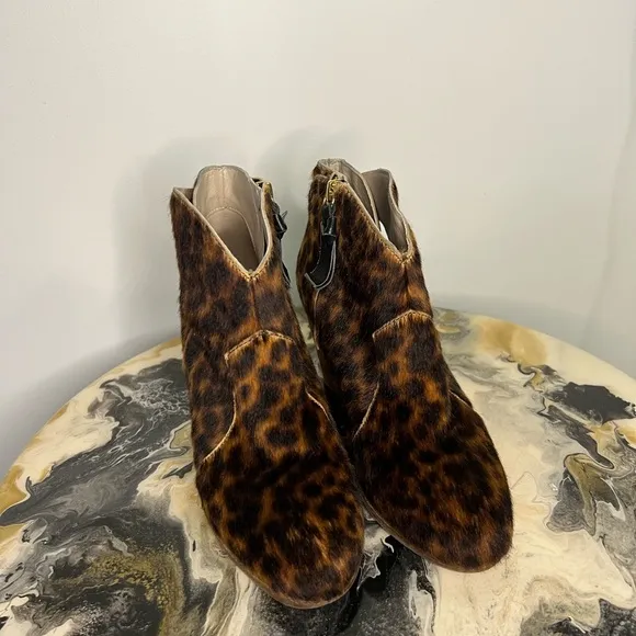 Boden Hoxton Calf Hair Leopard Boots 36