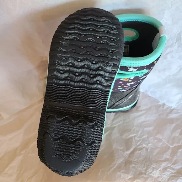 Bogs Classic Pegasus Little Kids Waterproof Snow Boots Black Multi &amp; Teal Size 3