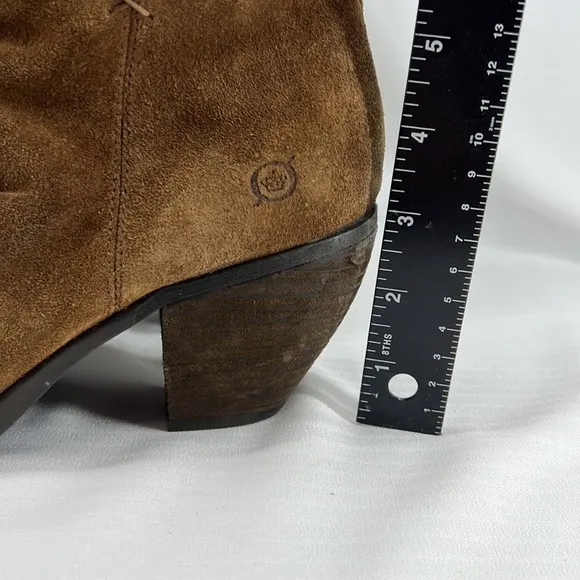 Born Aire Ruched Distressed Suede Ankle Boots