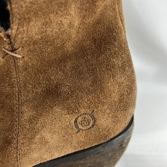 Born Aire Ruched Distressed Suede Ankle Boots