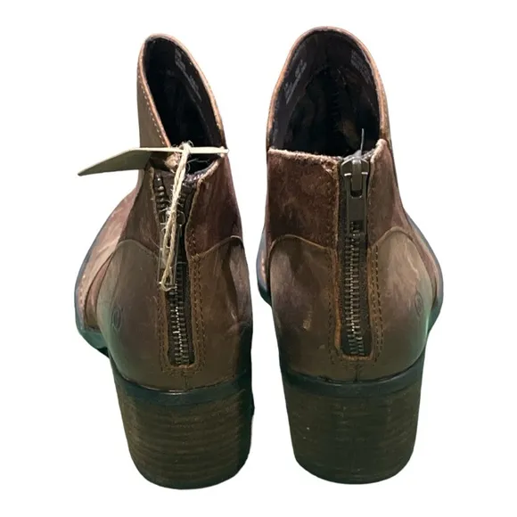 Born Ankle Boots Taupe distressed Tan Size 11.