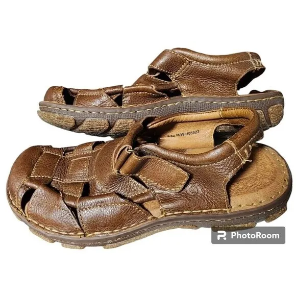 BORN Cabot III Leather Mens Fisherman Sandals Size EU 42 US 9