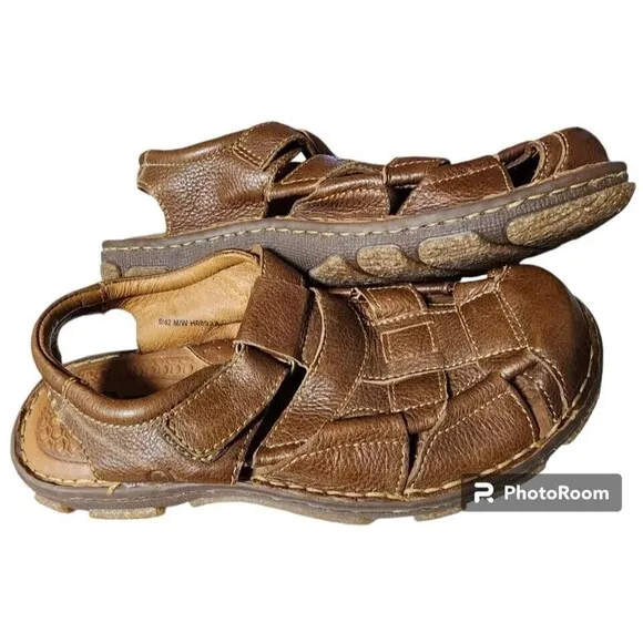 BORN Cabot III Leather Mens Fisherman Sandals Size EU 42 US 9