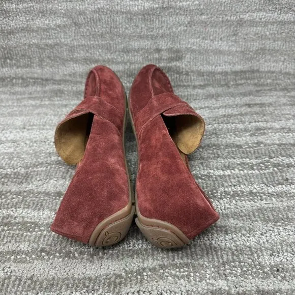 Born Melinda Dark Red Suede Slip-on Moccassin Women's 9.5M