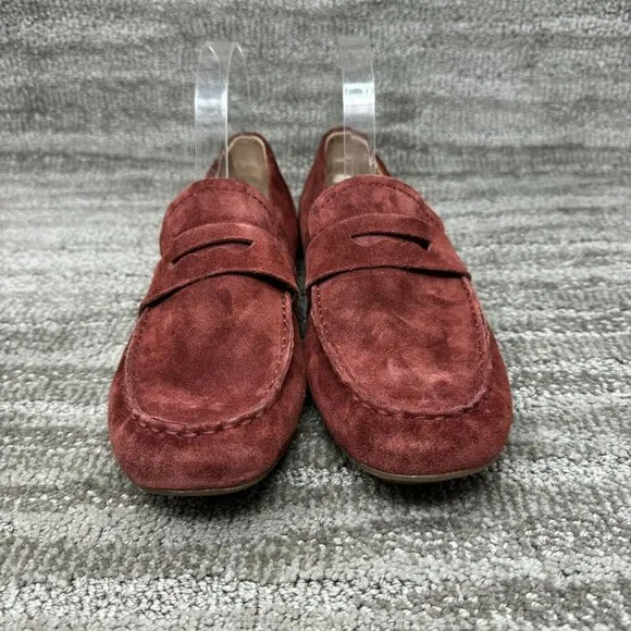 Born Melinda Dark Red Suede Slip-on Moccassin Women's 9.5M