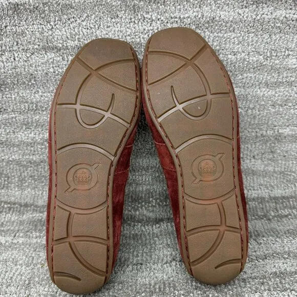 Born Melinda Dark Red Suede Slip-on Moccassin Women's 9.5M